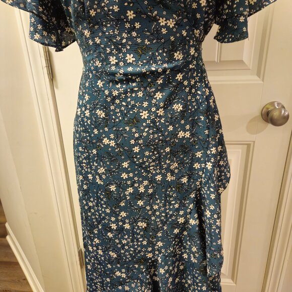 *SOLD X LIST*Max Studio Floral Green Dress Size M - Picture 5 of 12